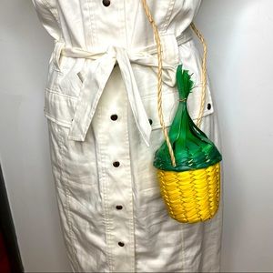 Handmade Pineapple Straw Crossbody Bag